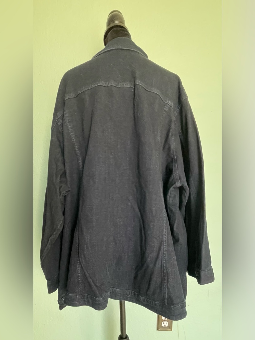 Oversized Button-Front Denim Jacket - Picture 7 of 12
